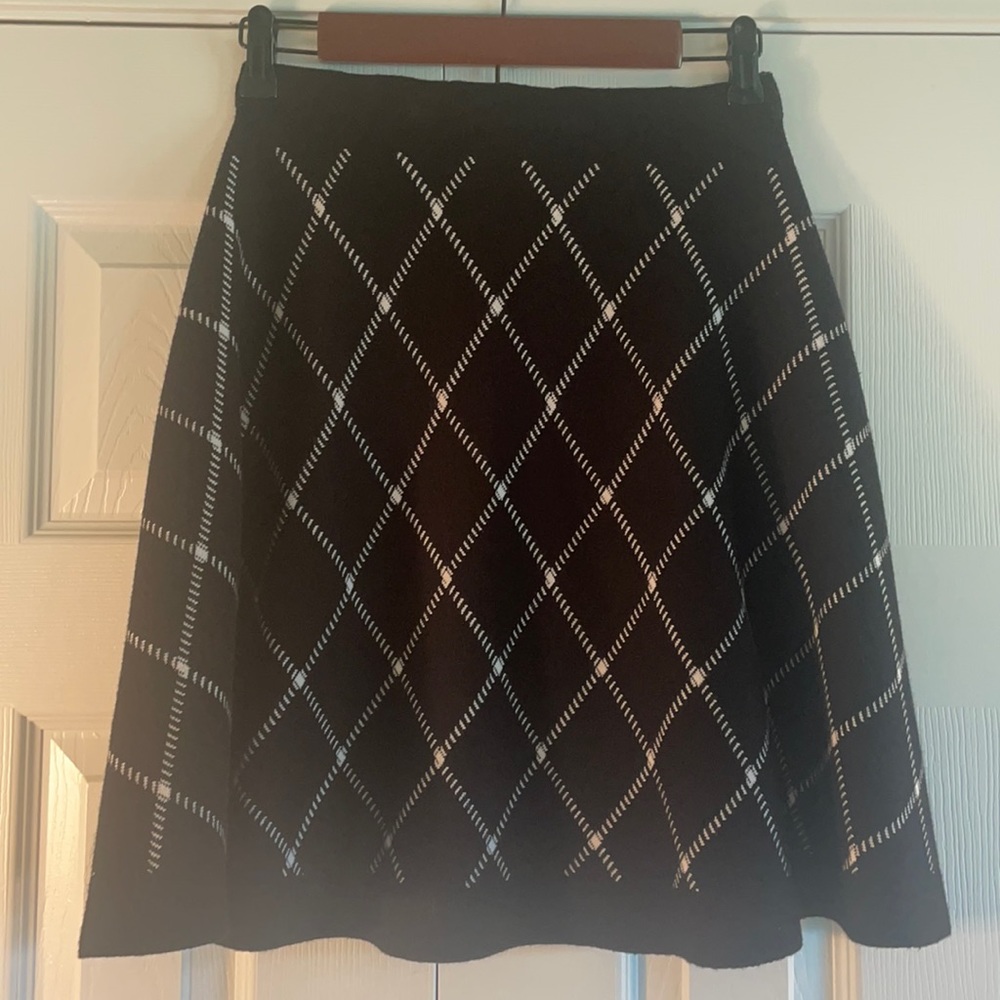 Knee length, thick cotton ruffled winter skirt
